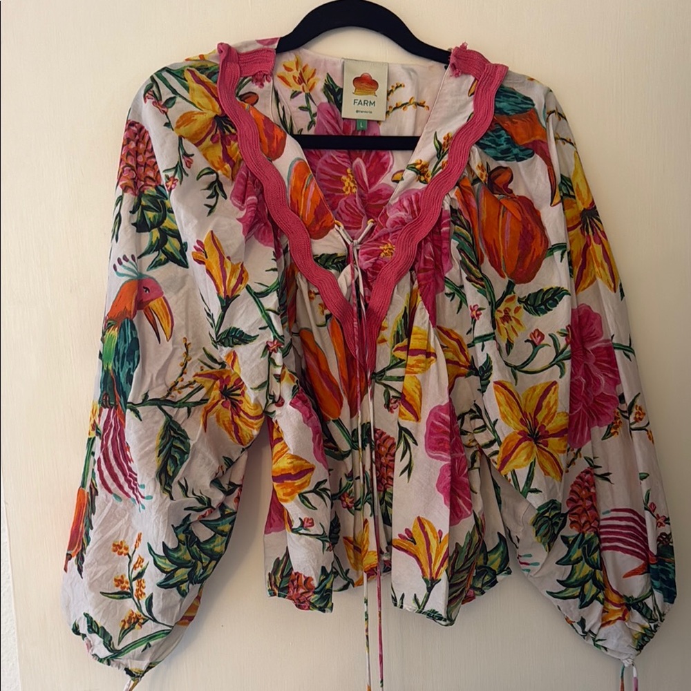 Farm Rio Tropical Blouse Size L